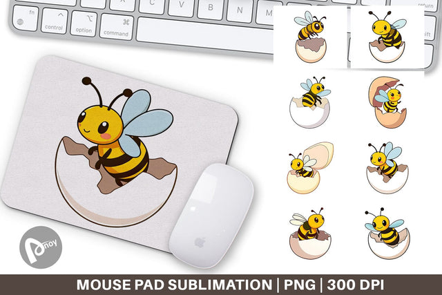 Mouse Pad Hatching Baby Bee Sublimation artnoy 