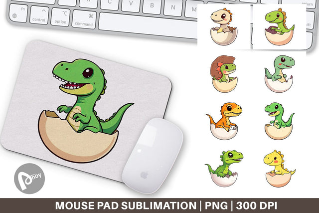 Mouse Pad Hatching Baby Dinosaur Sublimation artnoy 