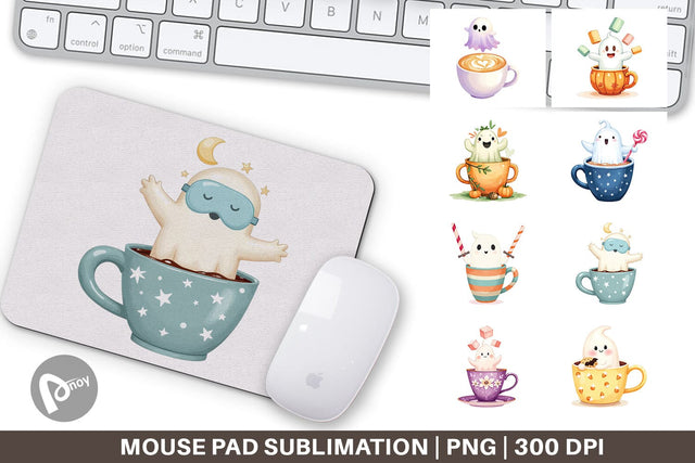 Mouse Pad Haunted Coffee Spirits Sublimation artnoy 