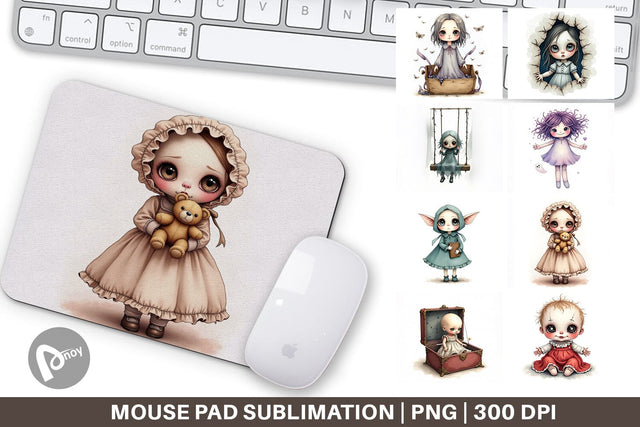 Mouse Pad Haunted Doll Spirits Sublimation artnoy 