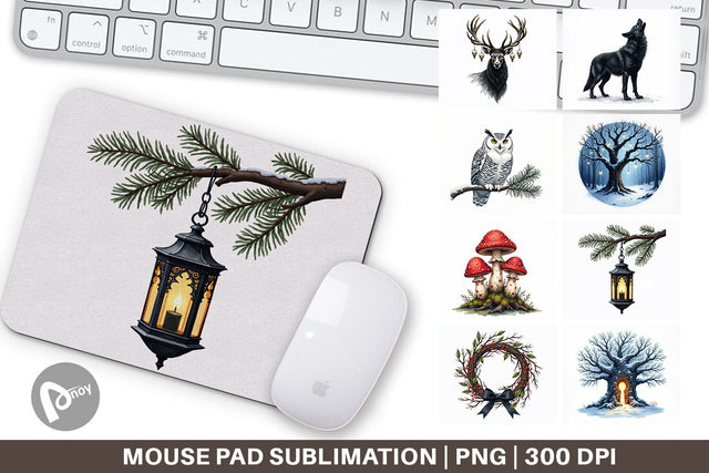 Mouse Pad Haunted Forest Gothic Christmas Sublimation artnoy 