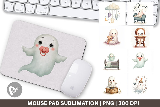 Mouse Pad Haunted Nursery Ghosts Sublimation artnoy 