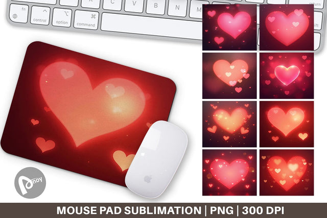 Mouse Pad Heart Bokeh Sublimation artnoy 