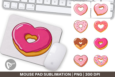Mouse Pad Heart Donut Sublimation artnoy 