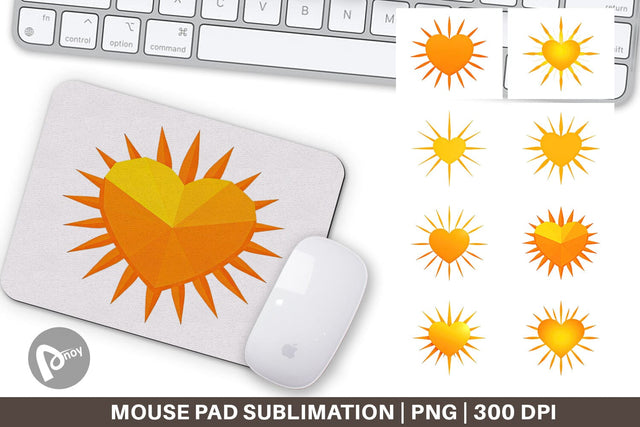 Mouse Pad Heart Sun Sublimation artnoy 