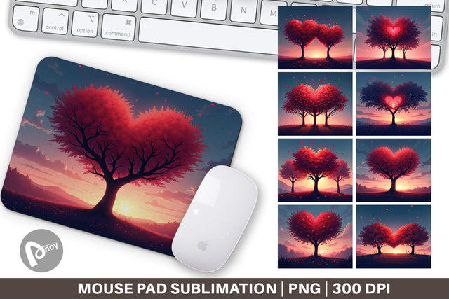 Mouse Pad Heart Trees Sublimation artnoy 