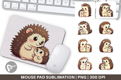 Mouse Pad Hedgehog Mother's Day Sublimation artnoy 