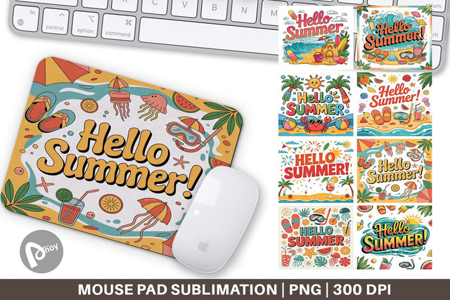 Mouse Pad Hello Summer Bundle Sublimation Sublimation artnoy 