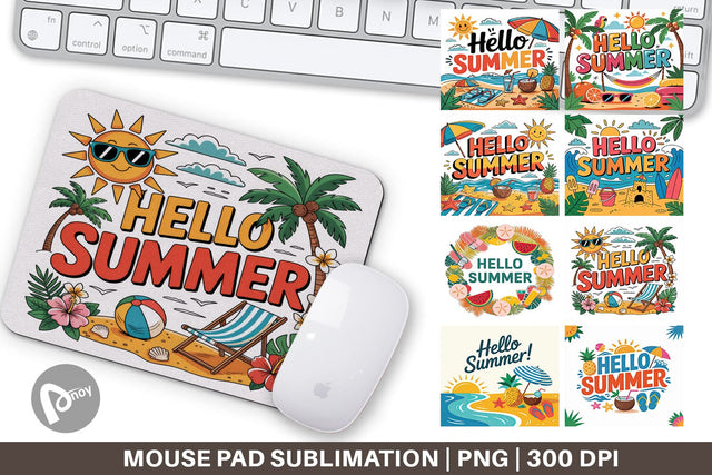 Mouse Pad Hello Summer Bundle Sublimation Sublimation artnoy 
