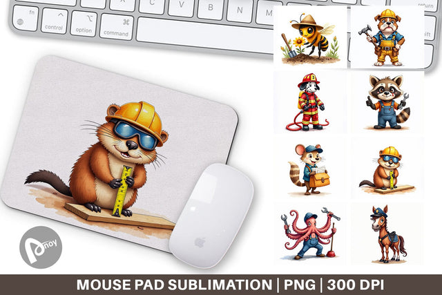 Mouse Pad Helpful Paws Skilled Trades & Services Animal Sublimation artnoy 