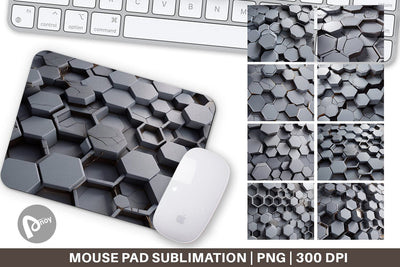 Mouse Pad Hexagonal Grid Sublimation artnoy 