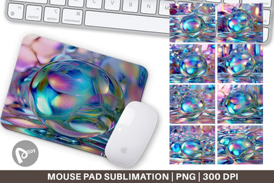 Mouse Pad Holographic Bubble Sublimation artnoy 