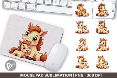 Mouse Pad Horse Mother's Day Sublimation artnoy 