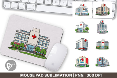 Mouse Pad Hospital Building Sublimation artnoy 