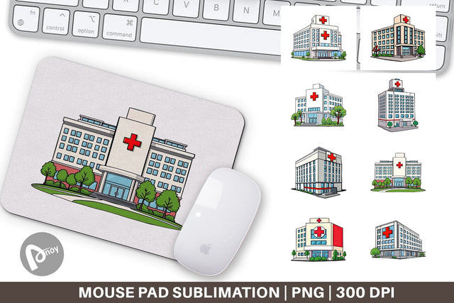 Mouse Pad Hospital Building Sublimation artnoy 