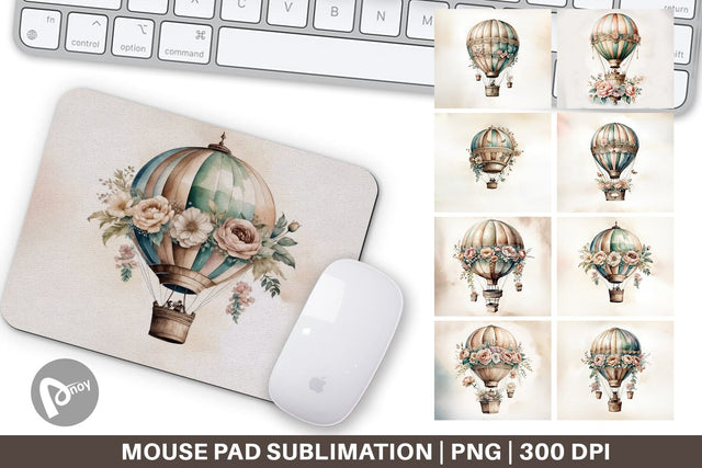 Mouse Pad Hot Air Balloon Sublimation artnoy 
