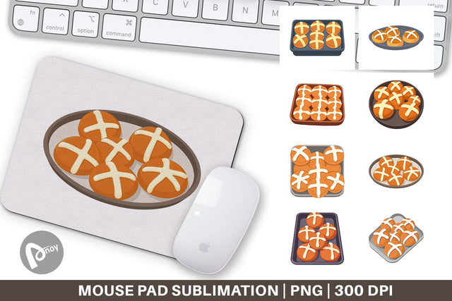 Mouse Pad Hot Cross Buns Sublimation artnoy 