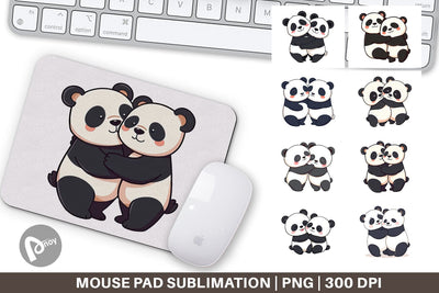 Mouse Pad Hugging Panda Sublimation artnoy 