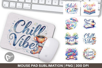 Mouse Pad Hygge Fall Snuggle Quotes Sublimation artnoy 