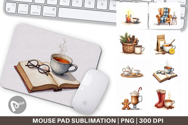 Mouse Pad Hygge Home Comforts Watercolor Sublimation artnoy 