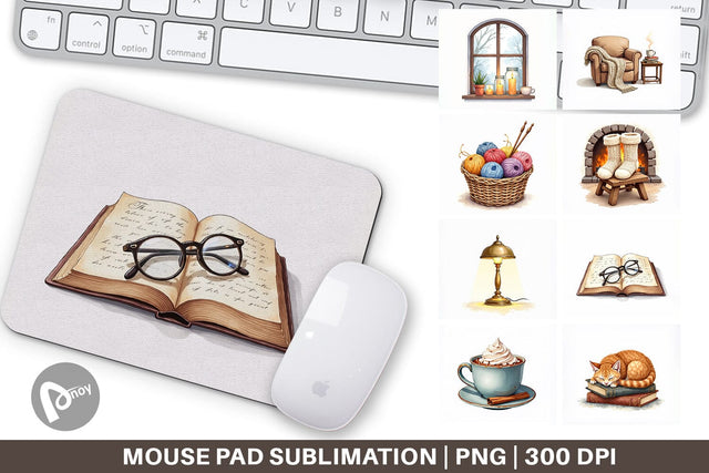 Mouse Pad Hygge Reading Nook Sublimation artnoy 