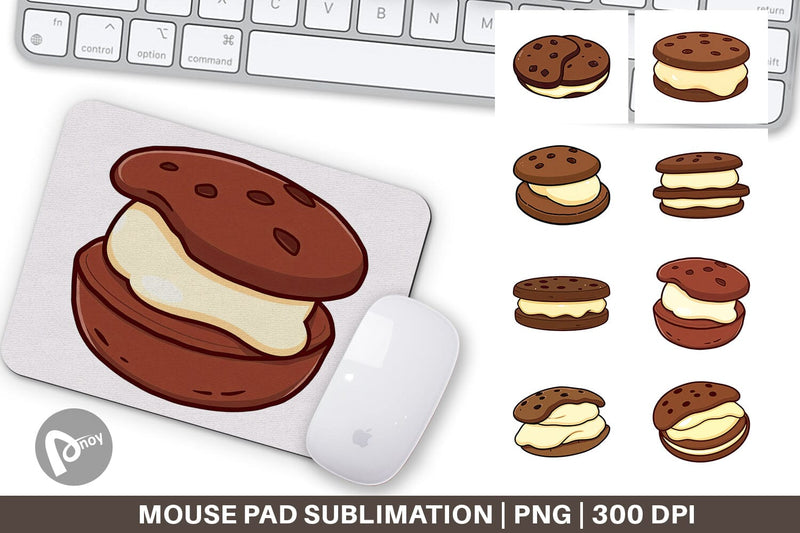 Mouse Pad Ice Cream Cookie Sublimation artnoy 