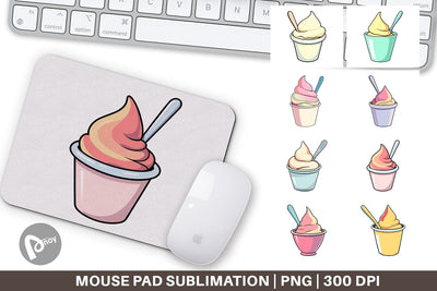 Mouse Pad Ice Cream Cup Sublimation artnoy 