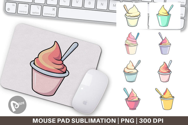 Mouse Pad Ice Cream Cup Sublimation artnoy 