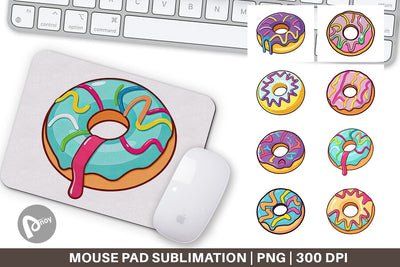 Mouse Pad Icing Drizzled Donut Sublimation artnoy 