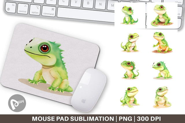 Mouse Pad Iguana Wildlife Sublimation artnoy 