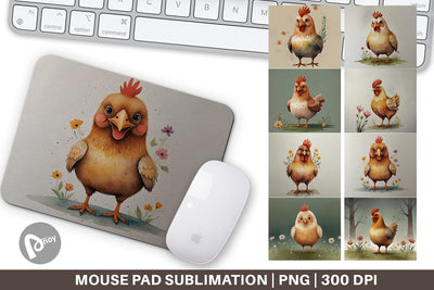 Mouse Pad Illustration Chicken Sublimation artnoy 