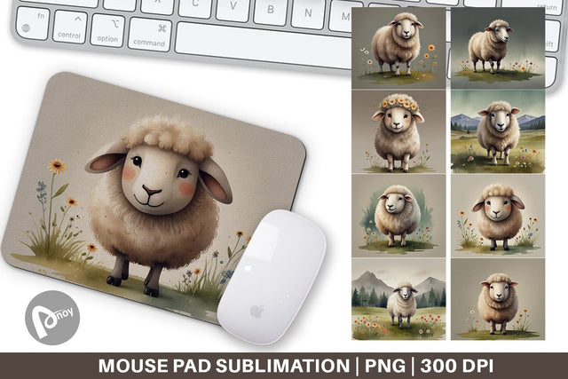 Mouse Pad Illustration Sheep Sublimation artnoy 