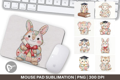 Mouse Pad Innocent Graduation Patchwork Watercolor Sublimation artnoy 