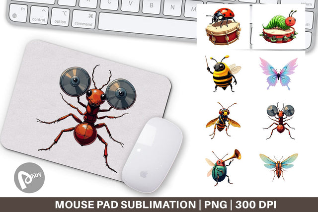Mouse Pad Insect Music Parade Sublimation artnoy 