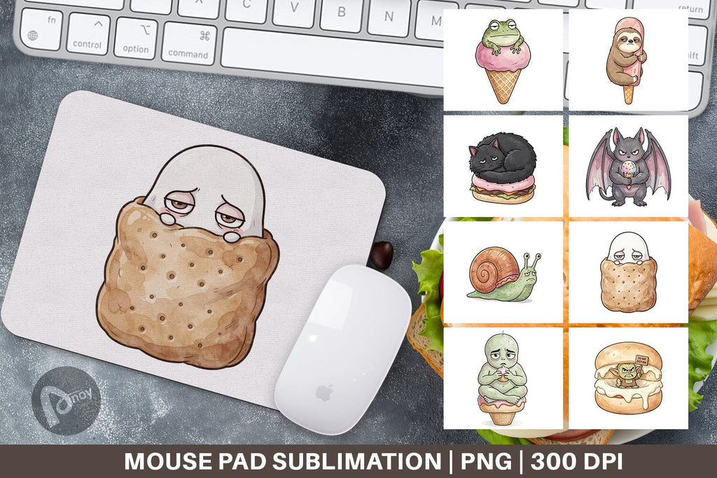 Mouse Pad Introvert Sugar Coma Sweet Watercolor - So Fontsy