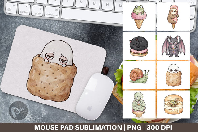 Mouse Pad Introvert Sugar Coma Sweet Watercolor Sublimation artnoy 