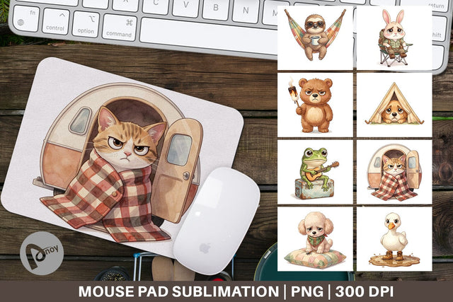 Mouse Pad Introverted Glamping Animal SVG artnoy 