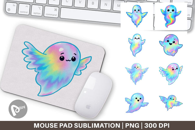 Mouse Pad Iridescent Ghost Sublimation artnoy 