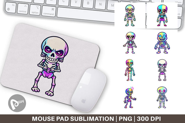 Mouse Pad Iridescent Skeleton Sublimation artnoy 