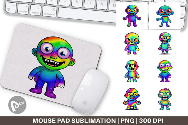 Mouse Pad Iridescent Zombie Sublimation artnoy 