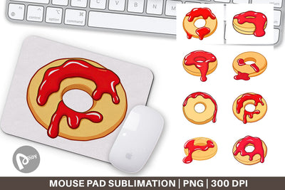 Mouse Pad Jam Filled Donut Sublimation artnoy 