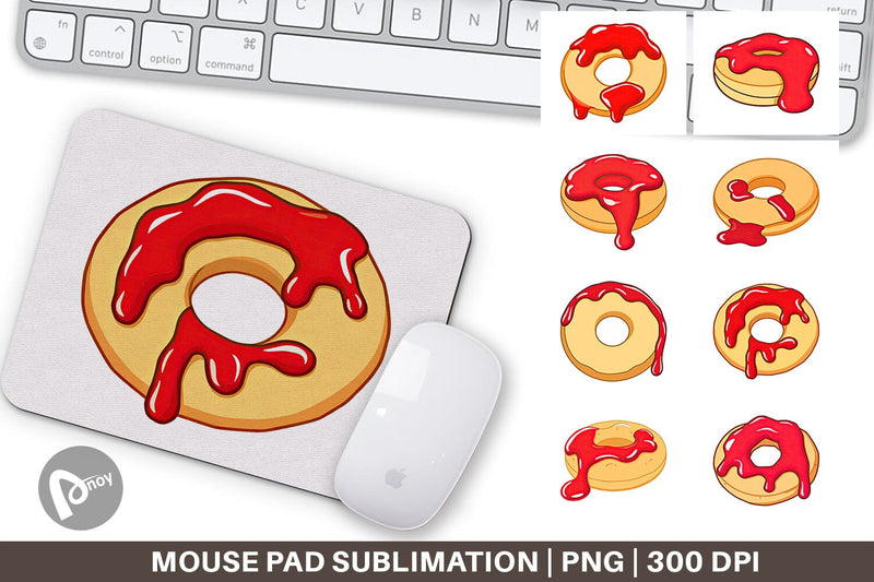 Mouse Pad Jam Filled Donut Sublimation artnoy 
