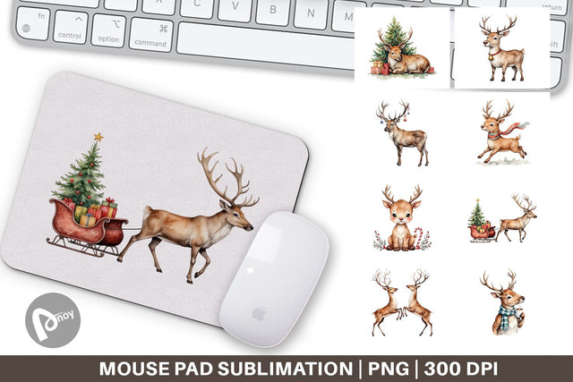 Mouse Pad Jolly Reindeer Sublimation artnoy 