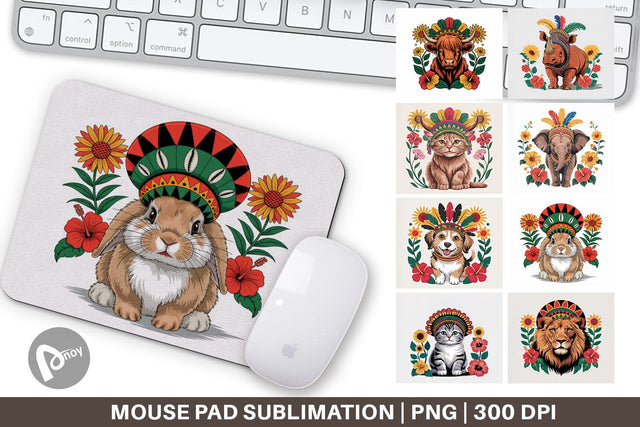 Mouse Pad Juneteenth Animal Sublimation artnoy 