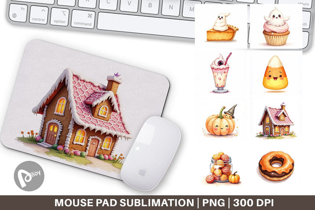 Mouse Pad Kawaii Halloween Sweets Sublimation artnoy 