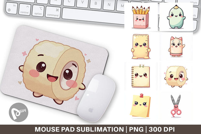 Mouse Pad Kawaii Stationery Sublimation artnoy 