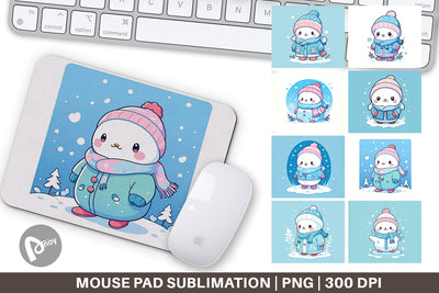 Mouse Pad Kawaii Winter Sublimation artnoy 