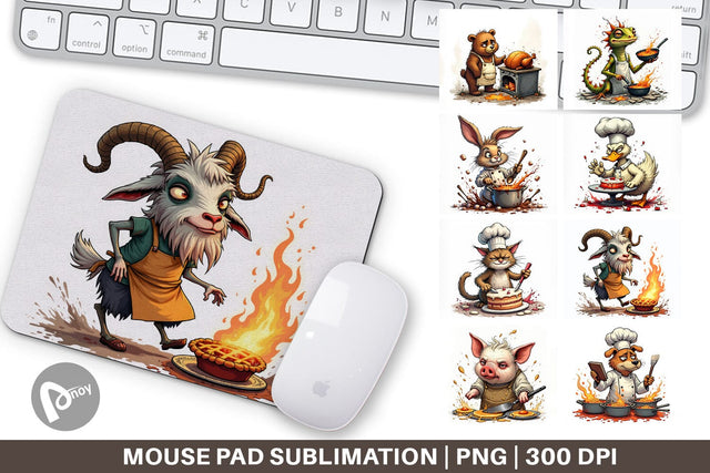 Mouse Pad Kitchen Chaos Critter Sublimation artnoy 