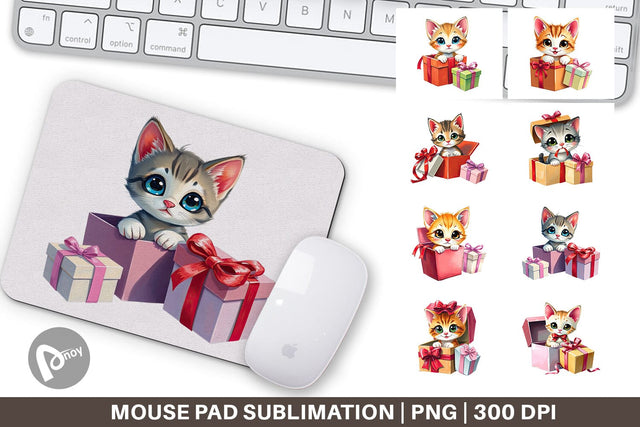Mouse Pad Kitten Gift Sublimation artnoy 