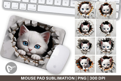 Mouse Pad Kitten in Wall Sublimation artnoy 
